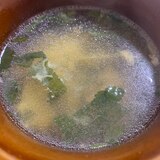 三つ葉と干し椎茸かき玉のチキンスープ